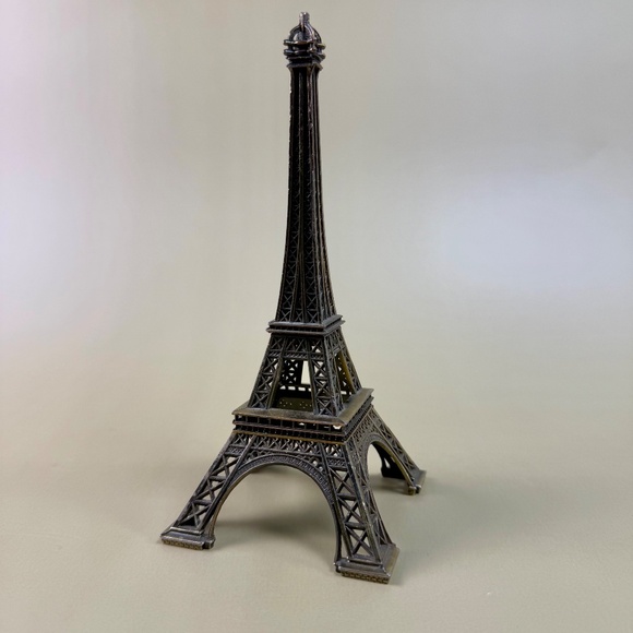 Vintage Eiffel Tower Souvenir | 7.25" Metal Paris Figurine | French Decor - Picture 1 of 14